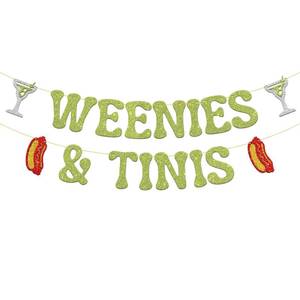 lot 35258 image: Weenies & Tinis Banner Hot Dog Drink Theme Decorations Bachelorette Party BBQ Celebration Decor Margarita Birthday Decoration - Retail $9