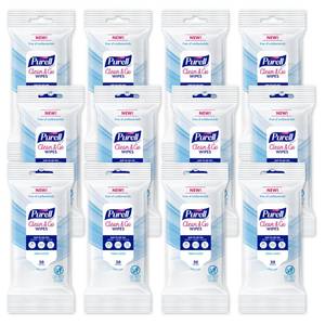 lot 35276 image: PURELL Clean & Go Cleaning Wipes, Skin and Surface, Fresh Scent, 20 Count Travel Pack (Pack of 12), 9269-12-CMR - Retail $25