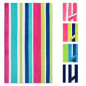 lot 35288 image: Large Beach Towel Oversized - Cotton Velour 35 x 70 Inch Rainbow Striped Terry Pool Towel, Cabana Soft Swimming Towel for Adults Women Men (Rainbow Pink) - Retail $21