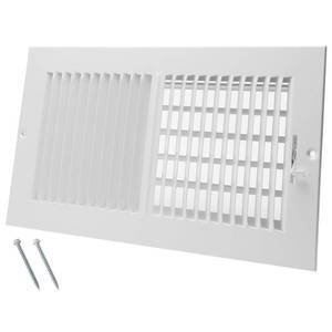 lot 35292 image: 12 x 6 Inch Duct Opening Air Vent Covers for Wall or Ceiling - High Airflow 2 Way Steel Ventilation - Adjustable WallCeiling Register, 13-34 Inch x 7-34 Inch Overall Dimensions - Retail $23