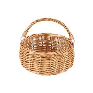 lot 35302 image: Small Gift Wicker Picnic Basket with Handle, Willow Flower Girl Basket for Weddings Garden and Home Decor -Wicker Storage Basket-Natural - Retail $19