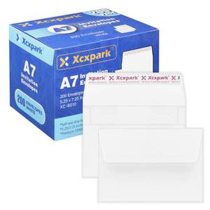 lot 35312 image: Printable A7 Invitation Envelopes 5.25X7.25 inches Cards, Self Seal 120GSM white Paper Envelopes for Invitations, Papers, Photos, Documents, Wedding, Baby Shower, Easy to Seal - Retail $21