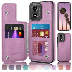 lot 35326 image: Designed for Moto G Play 2024 Case Wallet with Card Holder Magnetic Clasp Cover RFID Blocking Leather Protection Shockproof Women Men Cases for Moto G Play 2024 Light Purple