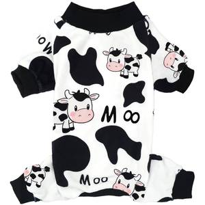 lot 35327 image: Dog Pajamas Soft Stretchy Cow Dog Clothes for Small Medium Dogs Pet Jumpsuit Cat Apparel-2XL - Retail $14