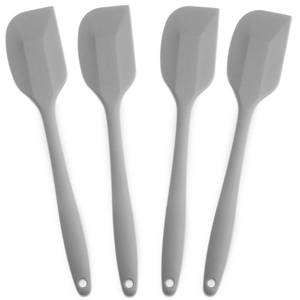lot 35329 image: 3 Piece Silicone Spatulas Set Heat Resistant 600°F Seamless Steel Core Rubber Spatulas for Nonstick Cookware ALLWIN HOUSEWARE Uniform Length Kitchen Spatulas for Cooking & Baking, Grey - Retail $10