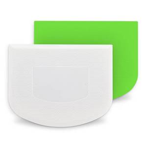 lot 35343 image: Ram-Pro White And Green Bowl Scraper Flexible Food Safe Plastic Scraper Chopper Multipurpose Good Grip Curved and Flat Edge Pizza and Dough Cutter for Kitchen Pack of 2 - Retail $7