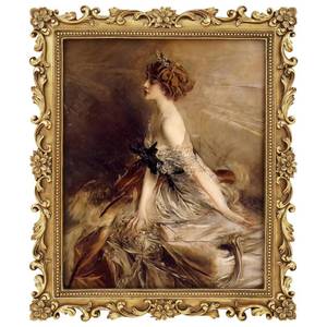 lot 35386 image: Gold 8x10 Picture Frame Vintage Antique Baroque for Wall or Tabletop Display, Ornate Gothic Victorian Frames Matted to 5x7 Photo - Retail $30