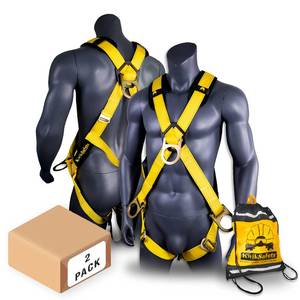lot 35391 image: KwikSafety - Safety Harness 2 PACK 4 D-Rings, Shoulder Padding ANSI Tested OSHA Compliant Fall Protection Construction Work - Retail $95