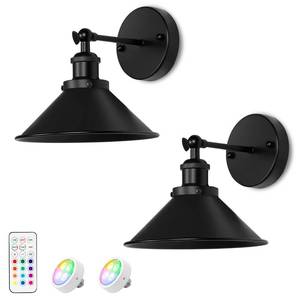 lot 35405 image: Battery Wall Sconces Set of Two, Battery Operated Sconces, Dimmable Cordless Wall Sconce, RGB Fabric Wall Lights No Hardwired Need, Suitable for Bedroom Living Room Corridor Kitchen - Retail $25