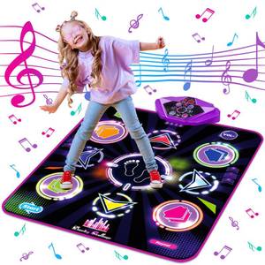 lot 35409 image: Dance Mat for Kids, Adjustable Volume, Built-in Music, 5 Game Modes, Dancing Game Pad for 3 4 5 6 7 8 Year Old Girls Boys, Dance Toys Gifts, Perfect Xmas Birthday Gift - Retail $40