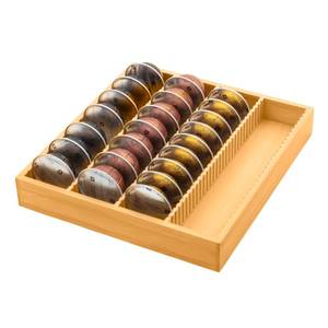 lot 35410 image: Bamboo Coffee Pod Storage Holder Drawer Insert for Counter Compatible with Vertuoline Capsules for Kitchen, Home, Office, Coffee Station, Small - Retail $25