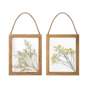 lot 35414 image: Dried Flowers Grass Wall Art Set of 2 Natural Plant Artwork with Clear Glass Display Frame and Jute Rope Gallery Wall Decor Living Room Decor - Retail $32