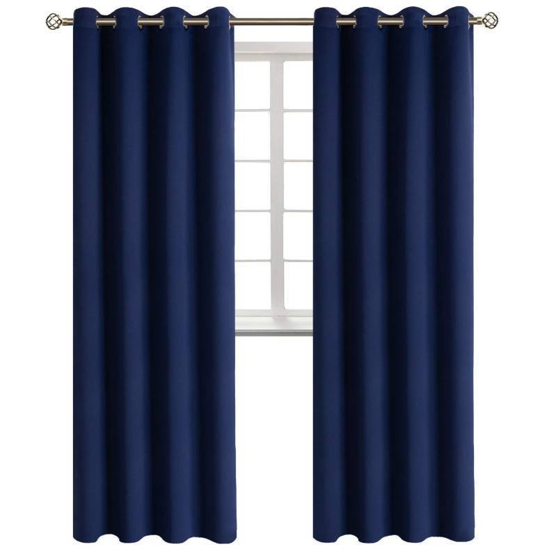 lot 59089 image: BGment Blackout Curtains - Grommet Thermal Insulated Room Darkening Bedroom and Living Room Curtains, Set of 2 Panels (52 x 108 Inch, Navy) - Retail $41