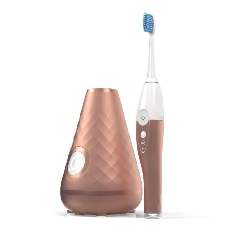 lot 25891 image: Tao Clean UV Sanitizing Sonic Toothbrush and Cleaning Station, Electric Toothbrush, Dual Speed Setting, Rose Gold (Pre Owned, Brush Head Not Included) - Retail $119