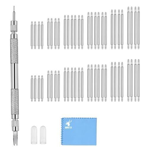 lot 30146 image: JOREST Watch Spring Bar Tool, Watch Repair Kit to Replace the Watch Strap, Watch Link Removal Tool, With User Manual, 56PCS (16-26mm) Spring Bars - Retail $7