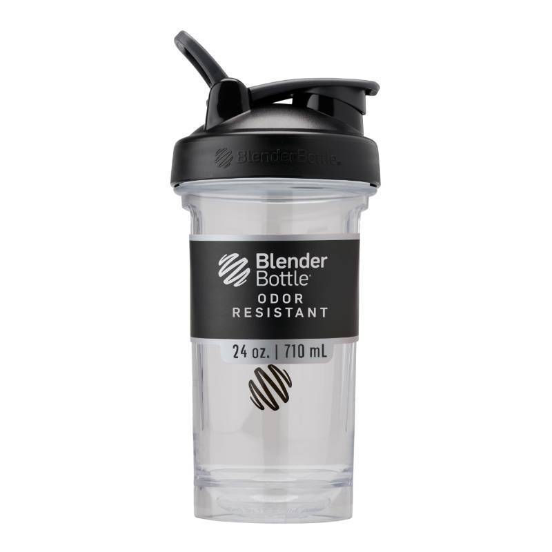 lot 30156 image: BlenderBottle Shaker Bottle Pro Series Perfect for Protein Shakes and Pre Workout, 24-Ounce, BlackClear - Retail $15