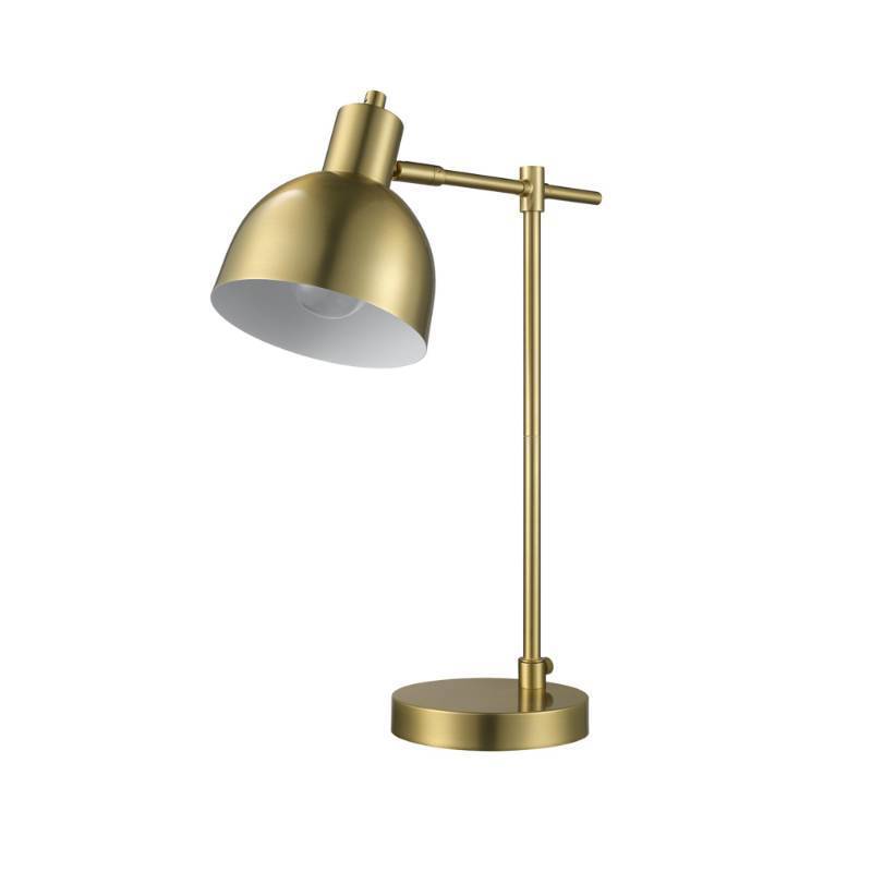 lot 49049 image: GLOBE Electric 61000058 18 Desk Lamp, Matte Brass Finish, Metal Shade, Adjustable Pivot Joint, Rotary Switch, Modern Lighting for Bedroom or Office, Timeless, Lights for Home, E26 Base - Retail $57