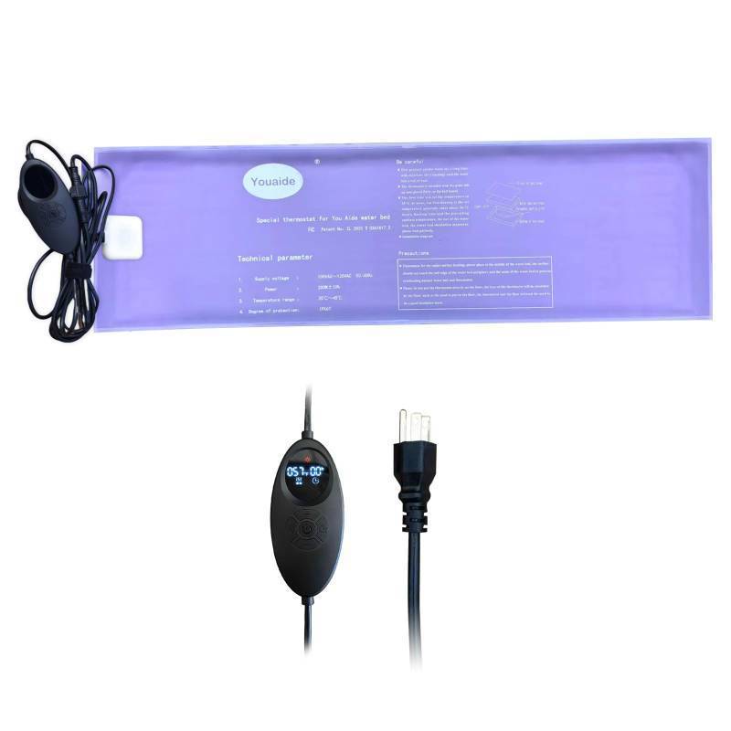 lot 51789 image: Smart Waterbed Heater with LED Digital Controller, 250W Waterbed Heating Pad for Hardside & Softside Beds, Safe and Durable, for King, Queen, Full and Twin - Retail $89