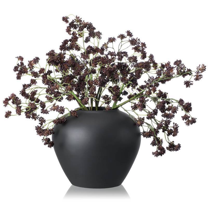 lot 59045 image: Thiccywoov 3 Pcs Plum Faux Berry Stems Artificial Dusty Sedum Berry Stems Picks Branches Faux Spray for DIY Holiday Farmhouse Home Mantel Harvest Decorations (16 Inch) - Retail $19