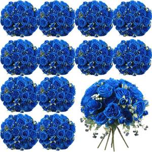 lot 26464 image: Geosar 16 Bundles Artificial Peonies Flowers Fake Silk Peony Bouquet Faux Peonies Flowers Bulk for Decoration Vase Floral Arrangements Wedding Party Table (Royal Blue)