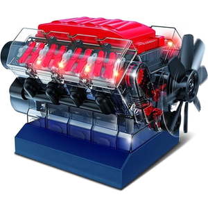 lot 26484 image: Playz V8 Combustion Engine Model Building Kit STEM Hobby Toy for Kids & Adults with DIY Guide & Realistic Parts Including Timing Belt  Cylinder Heads  Spark Plugs  Pistons  Ignition Wires  and More