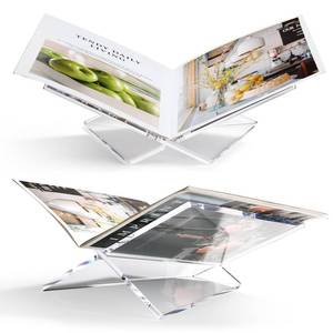 lot 26493 image: Acrylic Book Stand Large Clear Acrylic Book Holder, 12.5 x 9.5x 5.7, Open Book Holder Stand for Display and Reading Cookbooks, Art Books, Bibles, Magazines - Home and Office - Retail $29