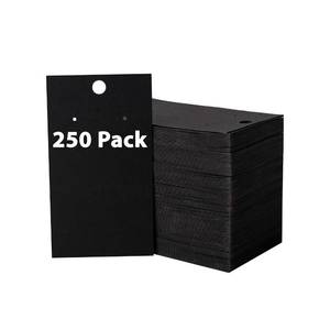 lot 32686 image: 250 Pack Custom Earring Cards - Hanging Earring Display - Bulk Black (2x3.5 Inches) - Pack of 250 - Retail $9