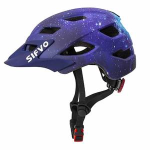 lot 40341 image: Kids Helmet, SIFVO Kids Bike Helmet Boys and Girls Children Bicycle Helmet with Cool Visor Helmet for Kids 5-14, Youth Bike Helmet Adjustable & Lightweight 50-57cm (B Starry Sky) - Retail $31