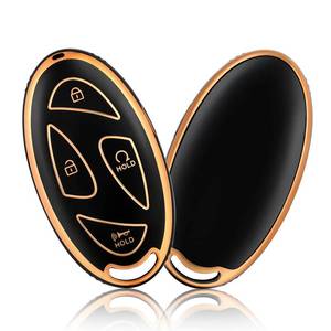 lot 40346 image: OFFCURVE Key Fob Cover for Hyundai Special Key Fob Case Cover Holder for Hyundai Ioniq 6 Grandeur GN7 KONA 2023 2024 Smart 5 Buttons Key Fob Accessories, Black - Retail $6