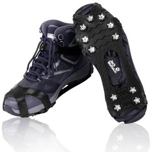 lot 40368 image: Lechin Crampons - Ice Cleats - Anti Slip Winter Ice Grippers Traction Cleats - 11 Stainless Steel Spikes (M) - Retail $12