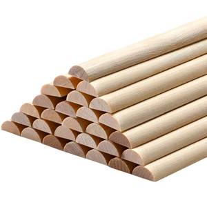 lot 40372 image: Tondiamo 50 Pcs Wooden Dowel Rods, Split Wood Dowel Unfinished Half Round Wooden Rods for Crafts DIY Feature Wall Log Cabin, Hobby Wood Products (18inch X 12inch) - Retail $34