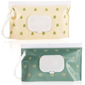 lot 40395 image: FEBSNOW 2 Pack Baby Wipes Dispenser, Portable Refillable Wipe Holder Baby Wipes Container Travel Wipes Case Reusable Boho Wet Wipes Pouch - Retail $5
