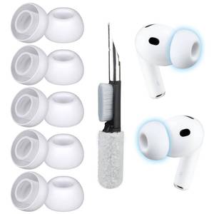 lot 40396 image: SOPROM Eartips for AirPods Pro 3 (3rd Generation), Pro3 Replacement Silicone Earbud Ear Tips with Cleaning Kit (5 Pairs, M, White) - Retail $8