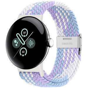 lot 40403 image: Eiavike Stretchy Braided Bands Compatible with Google Pixel Watch 4, 3, 2, 1 41mm45mm, Adjustable Elastic Nylon Woven Breathable Sport Loop Straps for Pixel Watch 41 45 MM Wristbands Women Men - Retail $9