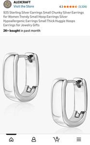 lot 40407 image: 925 Sterling Silver Chunky Hoop Earrings - Retail $15