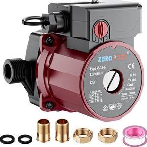 lot 49307 image: ZeroPone Recirculating Pump, 93W Water Circulator Circulating Pump NPT 34 wNPT 12 Adapter, 15-6C 3-speed Control Recirculation for Electric Water Heater System - Retail $48