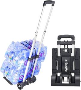 lot 49316 image: Folding Hand Truck Aluminum Trolley,Small Dolly, Foldable Hand Cart Collapsible 2 Wheel Luggage Trolley Dolly Expandable Large Chassis Foldable into Backpack - Retail $24