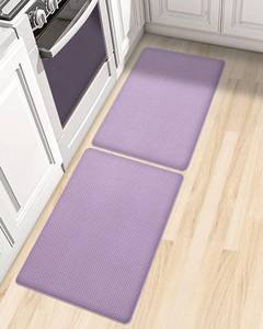 lot 49325 image: AUTODECO Set of 2 Kitchen Mat and Rugs Washable Cushioned Anti-Fatigue Kitchen Rug for Floor 17x29 17x29, Lightpurple