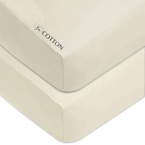 lot 49328 image: American Baby Company 2 Pack 100% Natural Cotton Fitted Crib Sheets 52 x 28 - Soft, Breathable, Hypoallergenic & Gentle Toddler Bed Sheets, Cream, Neutral for Boys & Girls - Retail $11