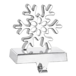 lot 49330 image: Adecortalk Snowflake Christmas Stocking Holder 3D Silver Mantel Stocking Hanger Metal Hook Non - Slip for Fireplace Mantle Xmas Holiday Party Decorations