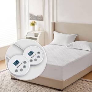 lot 49331 image: Wapaneus Heated Mattress Pad Queen Size 10 Heat Settings & Dual Control with 1-12 Hours Timer Auto Off,Deep Pocket Fits up to 18,Microfiber Bed Warmer,ETL Listed Machine Washable,60x80 - Retail $63