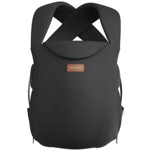lot 49336 image: Momcozy WeeSnug Baby Carrier - Cozy Comfort for Newborns 7-25 lbs, Ergonomic Cross-Back Support, Effortless to Put On, Hands-Free Infant Carrier with Lumbar Support, Black - Retail $50
