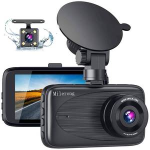 lot 49378 image: Milerong Dash Cam Front and Rear with Night Vision, Mini 1080P FHD Dash Camera for Cars, G-Sensor, Loop Recording, Parking Monitor, Motion Detection,WDR - Retail $27
