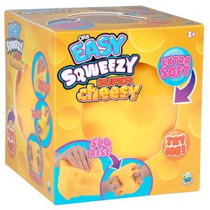 lot 49380 image: ORB Easy Sqweezy Super Cheesy - Squeeze This Big, Fun, Squishy, Slow Rising, Extra Soft Giant Block of Cheese for Stress Relief - Original Sensory  Fidget Novelty Toy and Gift for Kids and Adults - Retail $34