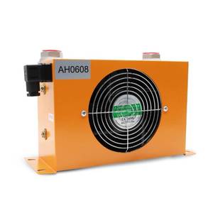 lot 49390 image: Jecoupoon AH0608T-CA Hydraulic Oil Cooler Cooled Radiator DC 12V 38W 1.3 Quare Meters Heat Dissipation 60Lmin - Retail $65