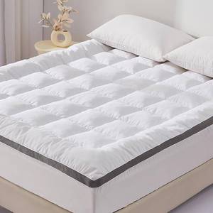 lot 49400 image: SAPHREAS 3 Inch Memory Foam Mattress Topper Queen Size with 8-20 inches Stretchable Pockets, Soft Pillow Top Mattress Pad for Back Pain Relief with Breathable Air Mesh Sides - Retail $100