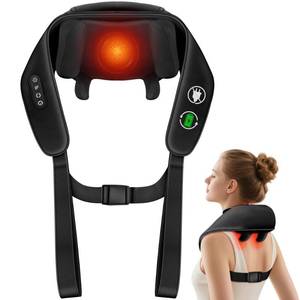 lot 49404 image: Shiatsu Neck and Back Massager, Shoulder Massager for Pain Relief Deep Tissue, Cordless 4D Deep Tissue Kneading Massage Pillow with Heat for Neck, Back, Legs, Massager Gifts for Men Women - Retail $46