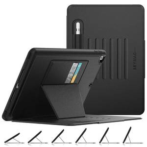 lot 51107 image: SEYMAC stock Case for iPad 9th8th7th Generation 10.2, Strong Magnetic Auto Sleep Shockproof Case with Absorbing Multi-Angles Stand, Pen Holder, Card Slot (Black) - Retail $30