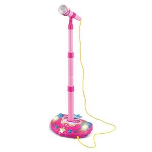 lot 51118 image: KonHaovF Kids Karaoke Machine with Lights,Microphone with Adjustable Stand Singing Karaoke Machine for Girls Boys (Pink) - Retail $26