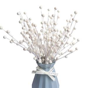 lot 51122 image: 10 Pack Holly Berry Stem Picks, 14.4 Decorative Wire Berries Twig Stem Artificial Sprays for Christmas Tree Branches Fillers Decoration, Holiday Decor, Wreath Garland, Home DIY Crafts (10, White) - Retail $14
